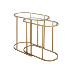 Compact Brass Nesting Table