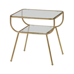 Sleek Finish Brass End Table
