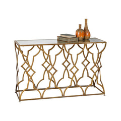 Contemporary Style Brass Console Table